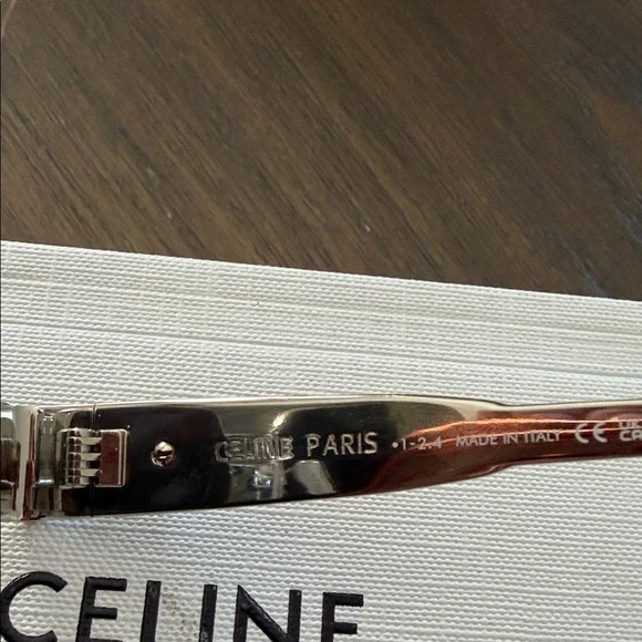 Celine Triomphe CL40235U 30N Silver Frame Sunglasses with Dark Lenses - Picture 4 of 7